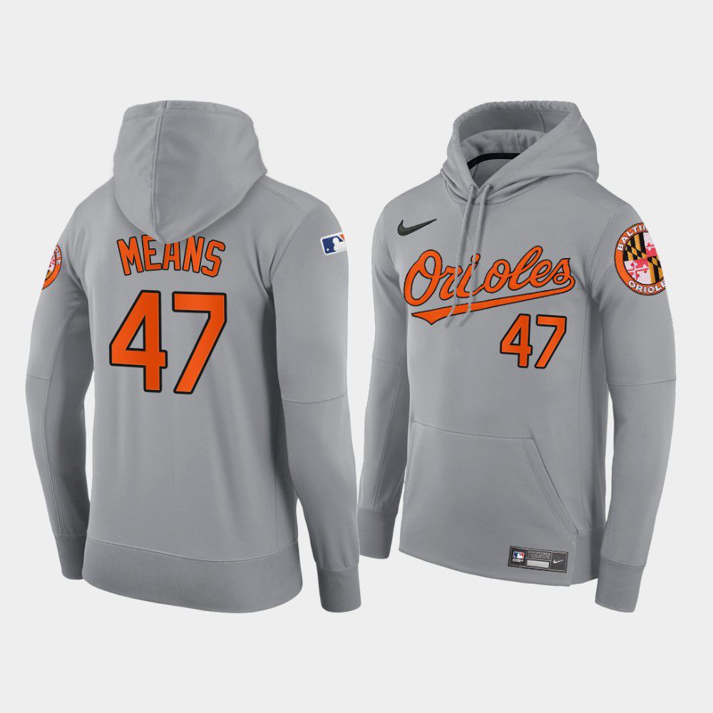 Men Baltimore Orioles #47 Means gray road hoodie 2021 MLB Nike Jerseys->baltimore orioles->MLB Jersey